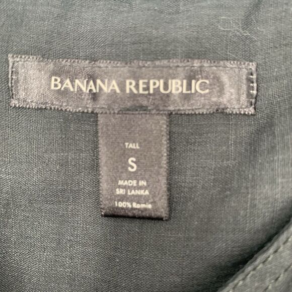 Banana Republic Black Blouse Semi Sheer Minimalist Classic Small Button Front - Picture 7 of 7